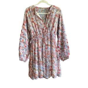 North & Co by Boundless North Pin-tuck Long Sleeve Floral Mini Dress. Size Small